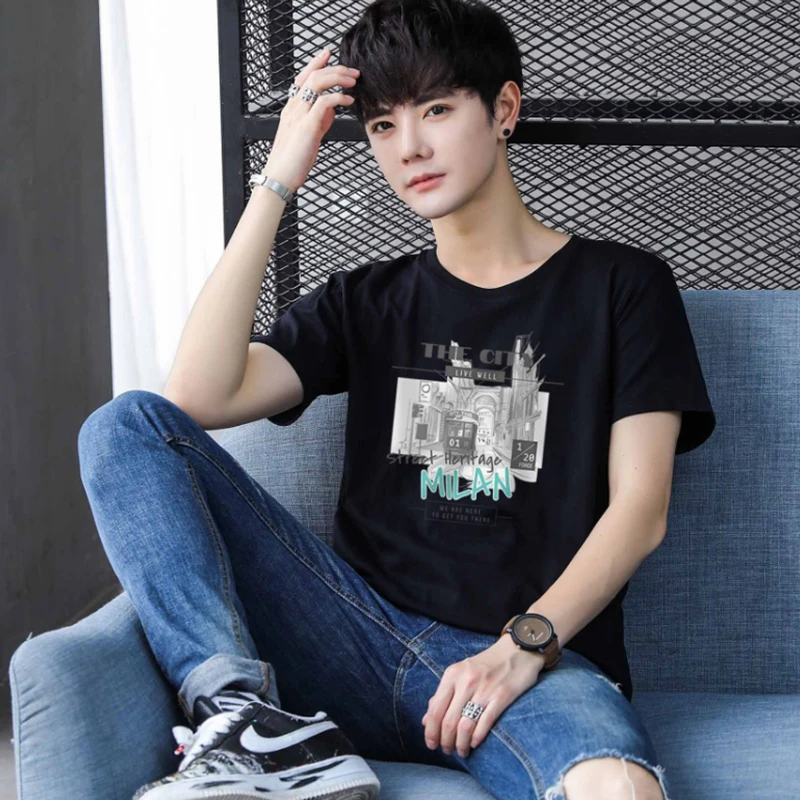 Мужская футболка David Michelangelo летняя с коротким рукавом и забавным принтом