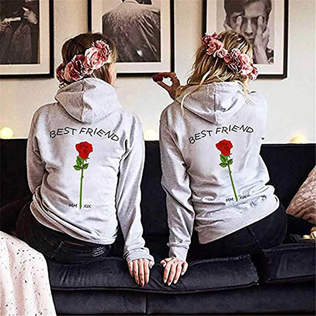 2020 Парные толстовки с принтом розы женская и мужская Толстовка для влюбленных