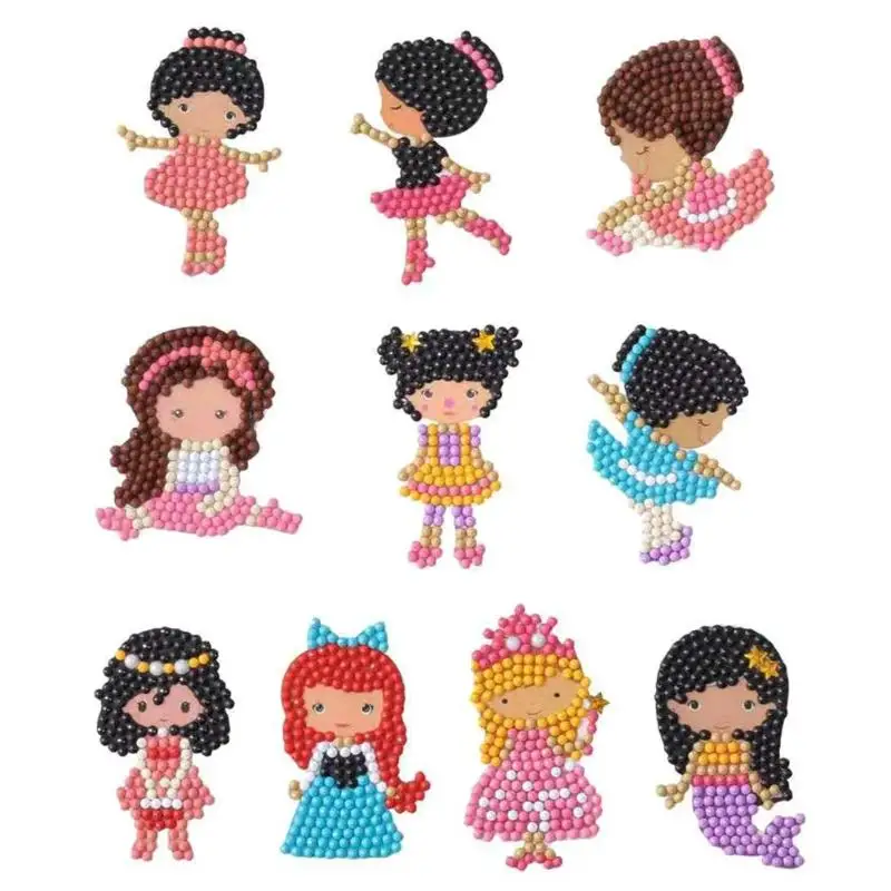 DIY полная дрель круглая мультяшная Фея Алмазная картина головоломка Детская