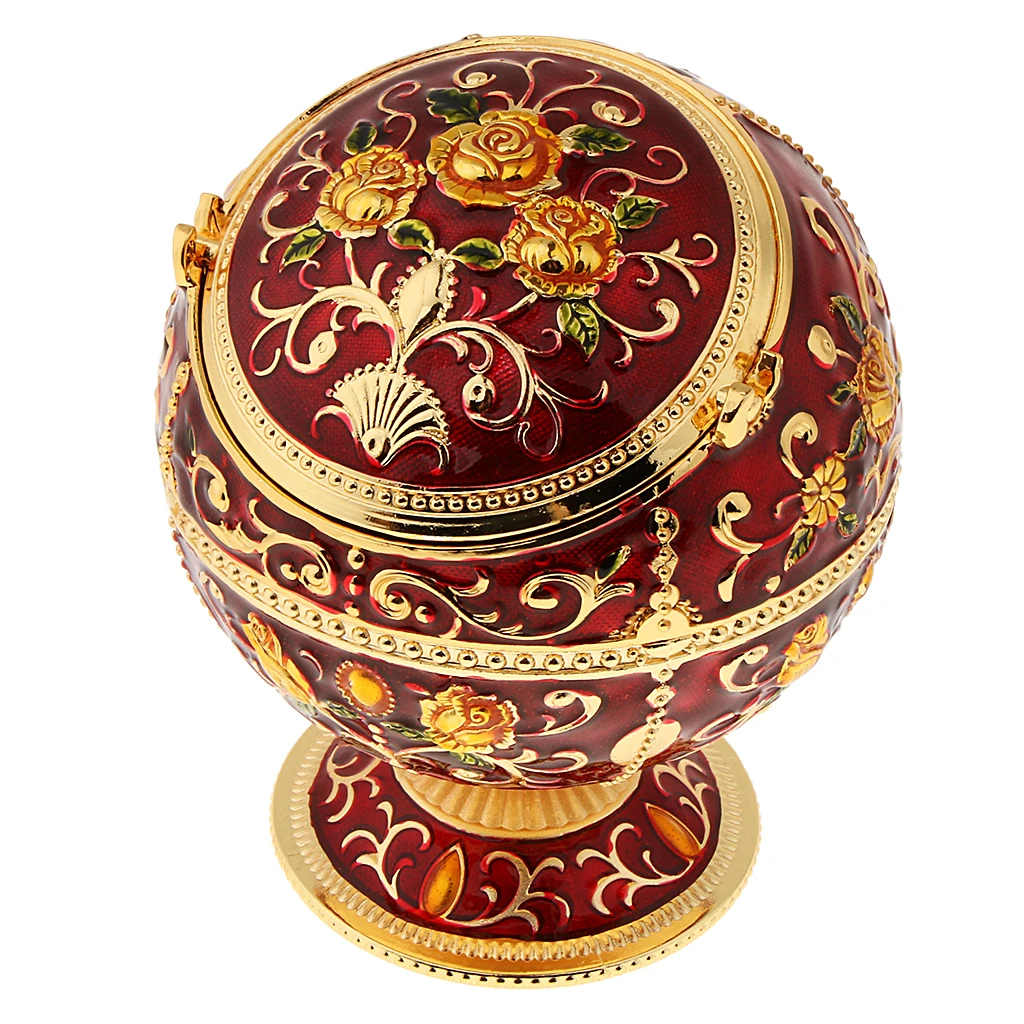 

Vintage Zinc Alloy Jewelry Box Delicate Windproof Metal Ashtray Fancy Gifts