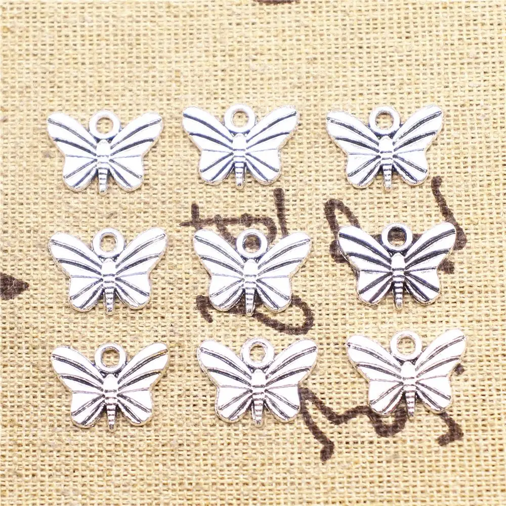 

Supplies For Jewelry Making 20pcs 11x7mm Antique Silver Color Butterfly Charms