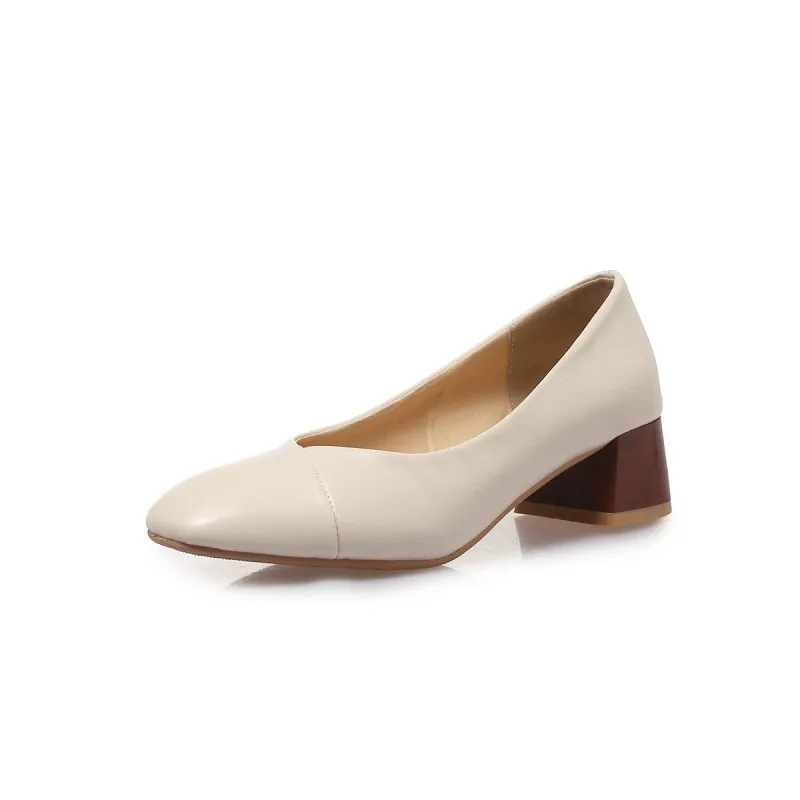 Женские туфли на высоком каблуке лодочки Тонкие с квадратным носком Большие