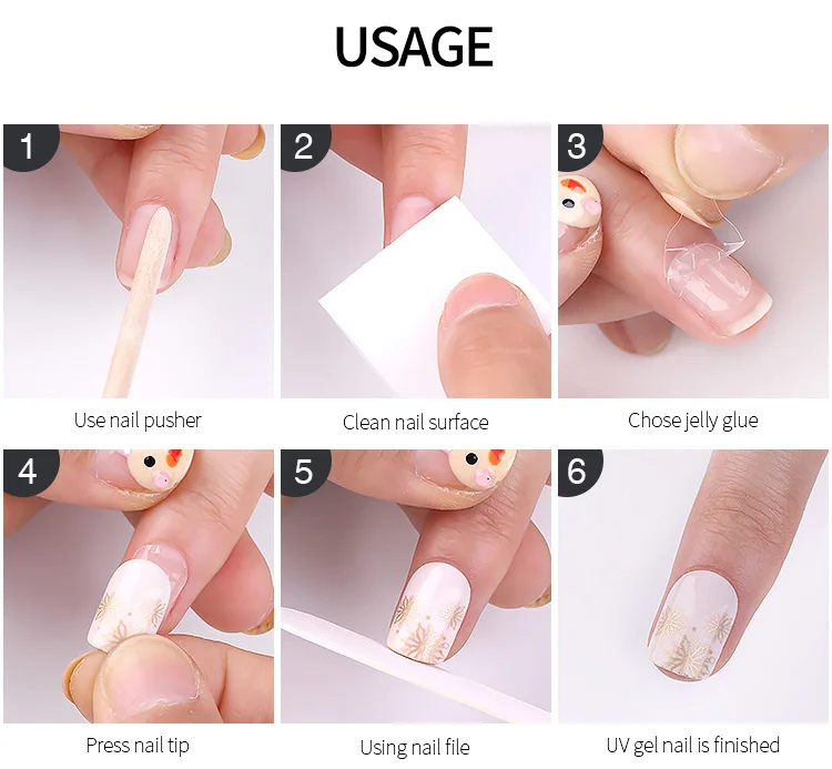 

24PCS Nails Art Fake Nail Tips False Press on Nail with Glue Stick Designs Manicure Long Set Cover Artificial Square False Nails