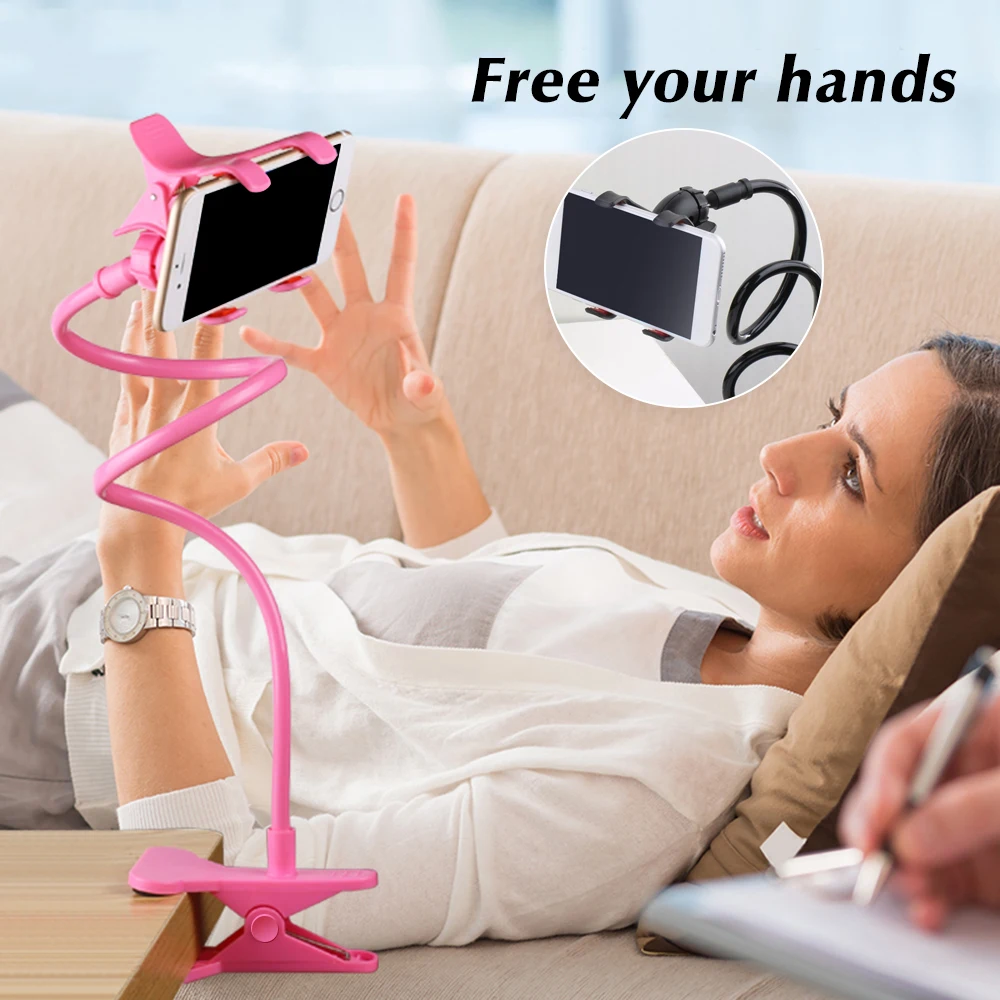 

Mobile Lazy Bracket Two Clamp Flexible Phone Stand Holder For Cellphone Support Lazy Arm Phone Holder Desk Clip Holder