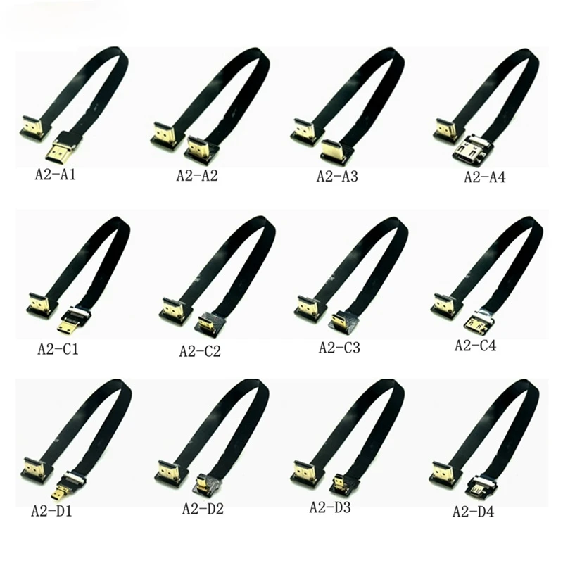 FPV HD тип A папа вверх вниз Угловой 90 градусов к HDMI совместимый HD TV FPC плоский кабель для камеры ТВ мультикоптера аэрофотосъемки