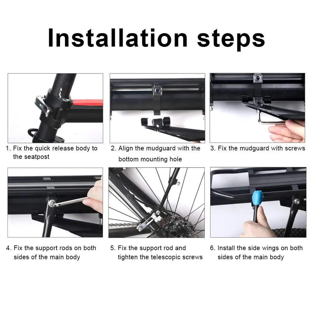 

Mountain Bike Quick Release Bicycle Rear Rack Aluminum Alloy Full Quick Release Rack Aluminum Alloy Universal Manned Rear Rack