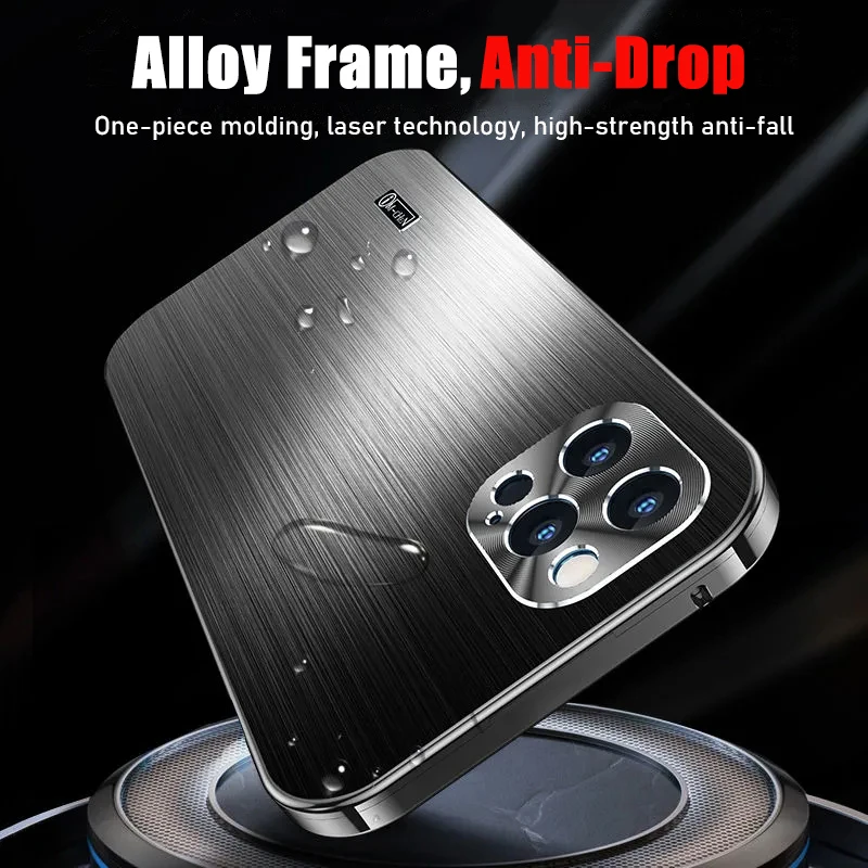 for iphone 13 12 pro new mobile phone case 13 12 11 pro xs max laser metal brushed lens all inclusive anti fall protection case free global shipping