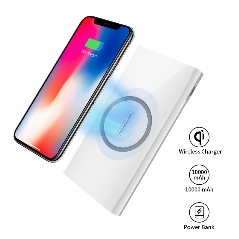 DDKSPARK power Bank 10000 мАч Nillkin 2 в 1 Qi беспроводной банк питания для iPhone X/8 для samsung S9 S8 для Mi 9