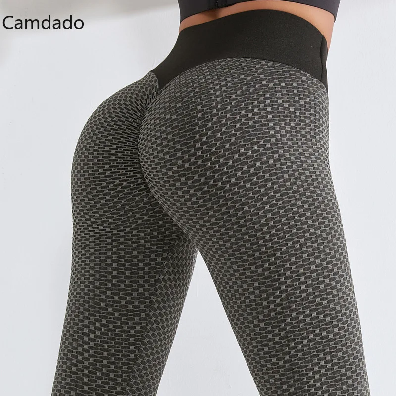 

Women Grid Tights Yoga Pants Women Seamless High Waist Leggings Breathable Gym Fitness Push Up Clothing Girl Yoga Pant 2021