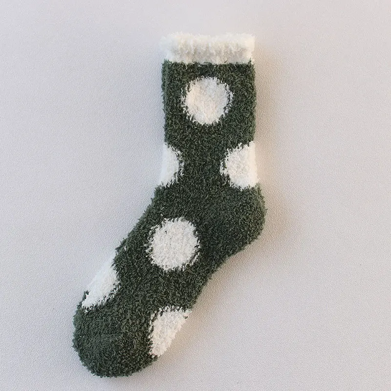

Women Thick Velvet Sock cute warm sleep socks Dots Fluffy Sleep Socks Winter Warm Floor socks Mid Tube Socks Casual Non Slip