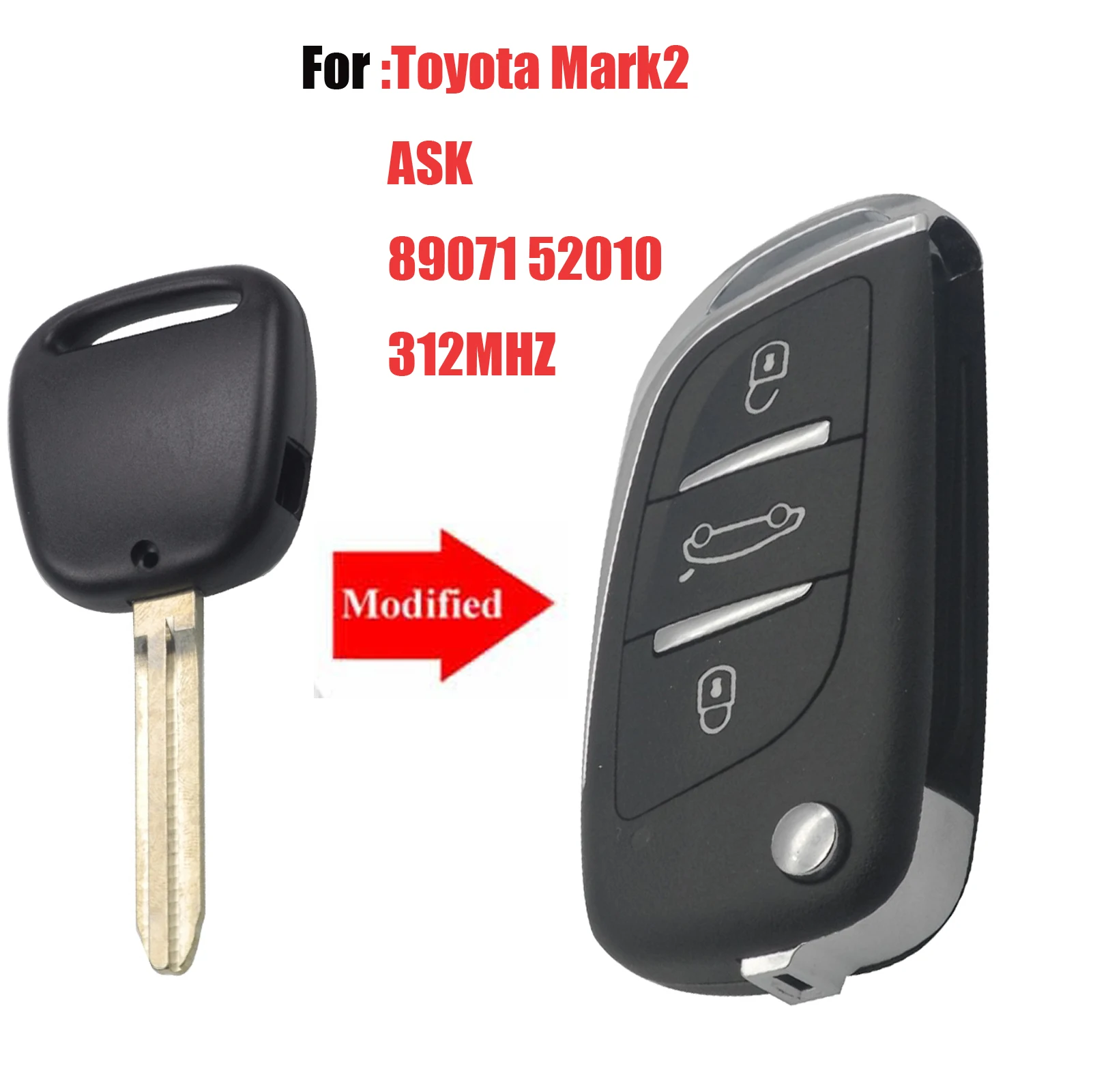 Jingyuqin модифицированный 312Mhz 8907152010 ASK дистанционный Автомобильный ключ для Toyota Carina Estima Harrier Previa Corolla Celica Mark2
