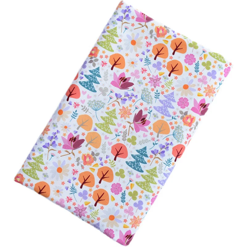 

Children Cartoon Multicolor Digital Printed Cotton Muslin Fabric Unicorn Pattern for Baby Clothes DIY Per Half Meter