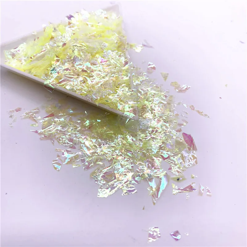 shell light yellow Нерегулярные sugarl бумаги блесток DIY ювелирные изделия аксессуары красочные блестки для нейл Арта(искусство украшения ногтей) для украшения 20 г/упак - Цвет: shell light yellow