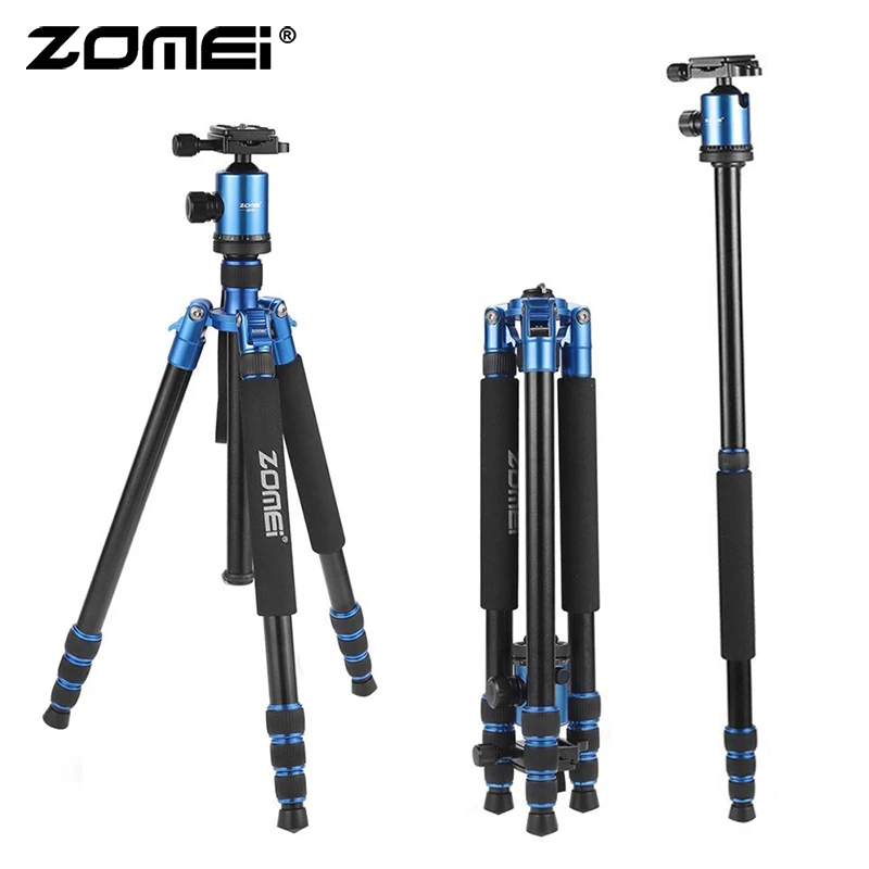 Z818 Blue ZOMEI Z818 штатив для камеры, монопод, легкий дорожный штатив с шаровой головкой 360 градусов и сумкой для переноски DSLR Stand - Цвет: Z818 Blue