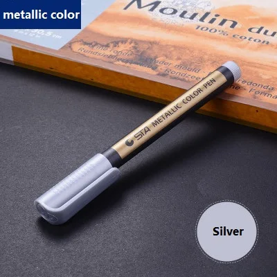 Silver10pcs 10 цветов Набор Водонепроницаемая Перманентная Краска Маркер автомобильная шина CD Каменное стекло дерево Graffti краска ing Mark офисные школьные канцелярские принадлежности - Цвет: Silver10pcs
