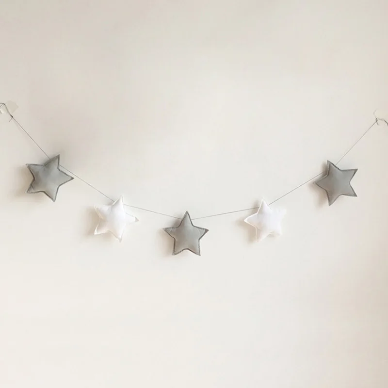 grey white 150 см, украшение для детской комнаты, настенные подвески, декоративное украшение, звезда, мягкие игрушки, детские подарки, вечерние, рождественские украшения - Цвет: grey white