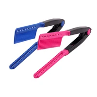 1 pc women design hair straightener comb folding hair sort out pink blue modeling salon hairdresser combs styling tool