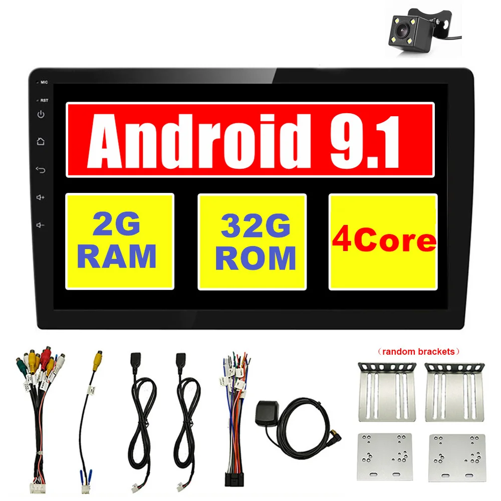 2 32G Camera Универсальный 2 Din Android автомобильный Радио 10," HD сенсорный экран автомобильный мультимедийный плеер gps навигация видео плеер в тире головное устройство - Color: 2 32G Camera