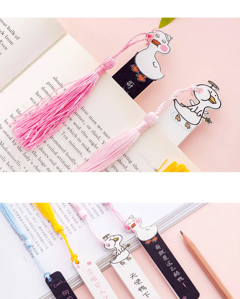 Корейская креативная мультяшная веб-звезда утка кисточка деревянная линейка для