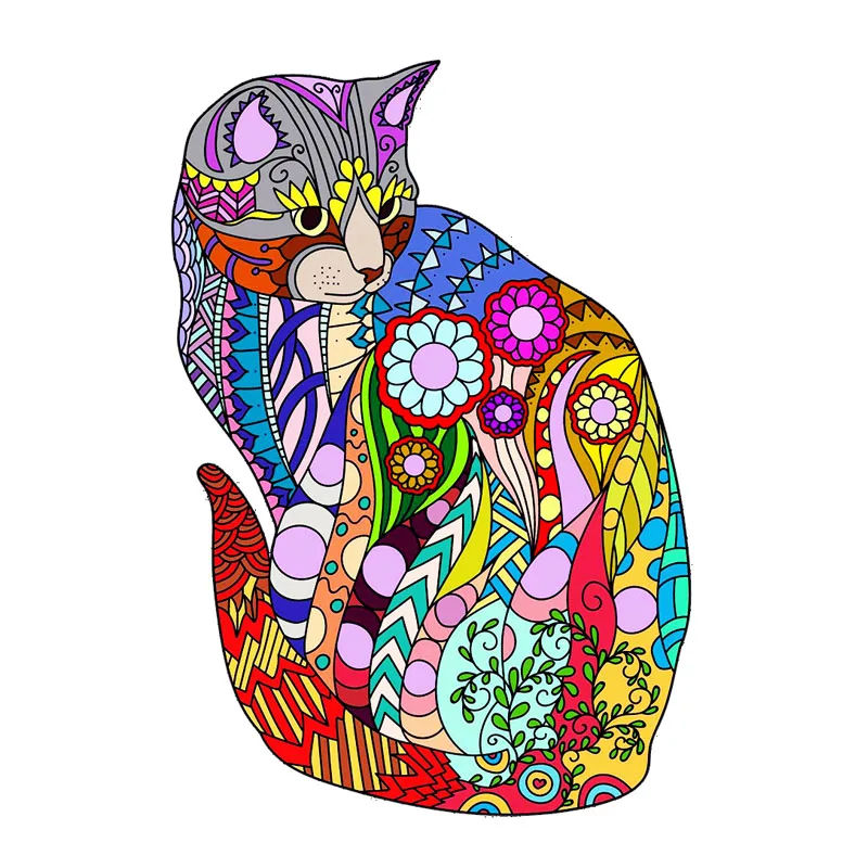 

Набор пазлов для кошек, сборная игрушка «сделай сам», интересный деревянный пазл для взрослых и детей, подарки, обучающие игры