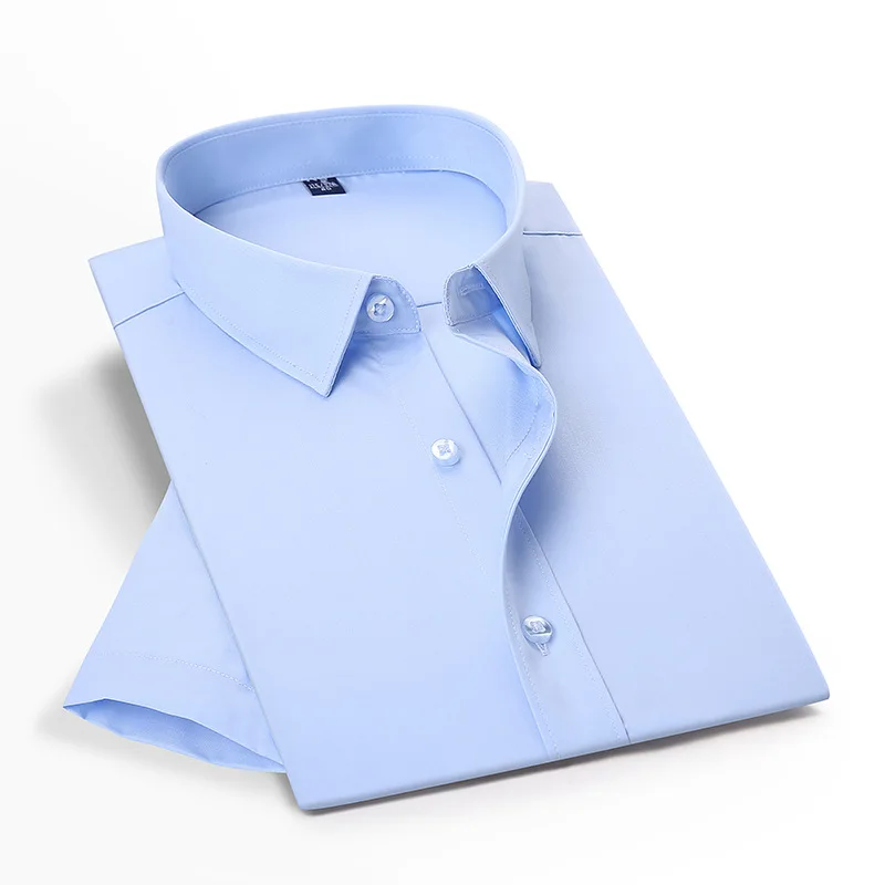 

Summer Business Men's Shirt Men's Sleeve Non-Ironing Sweat-Absorbent Breathable Square Collar Simple Formal Wear