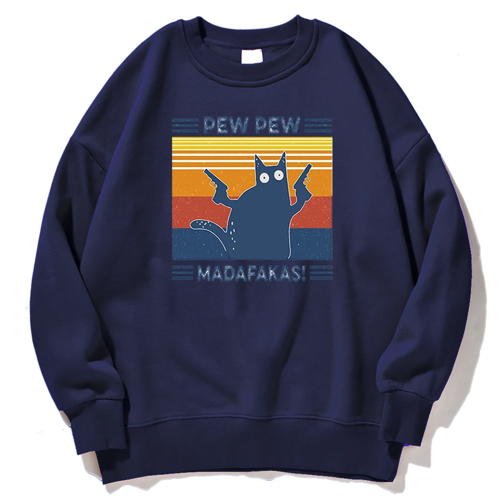 

Cartoon Cat Pew Madafakas New Sweatshirt Hip Hop Men Tracksuits Vintage Brand Mens Sweatshirts Comfortable Cool Men's Hoodies
