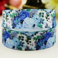 22mm 25mm 38mm 75mm flower printed grosgrain ribbon party decoration 10 yards x 03624