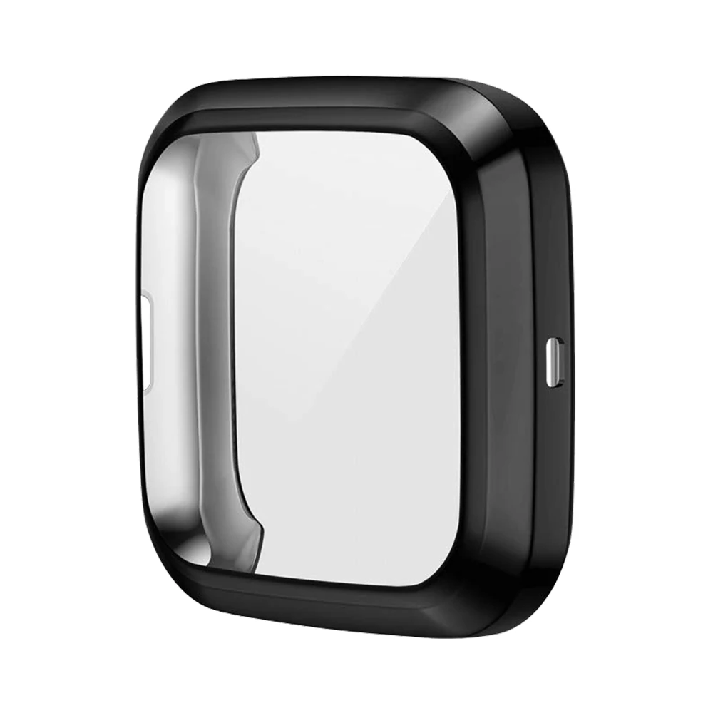 Black Совместим с Fitbit Versa2 полное покрытие чехол с здания Экран протектор - Цвет: Black