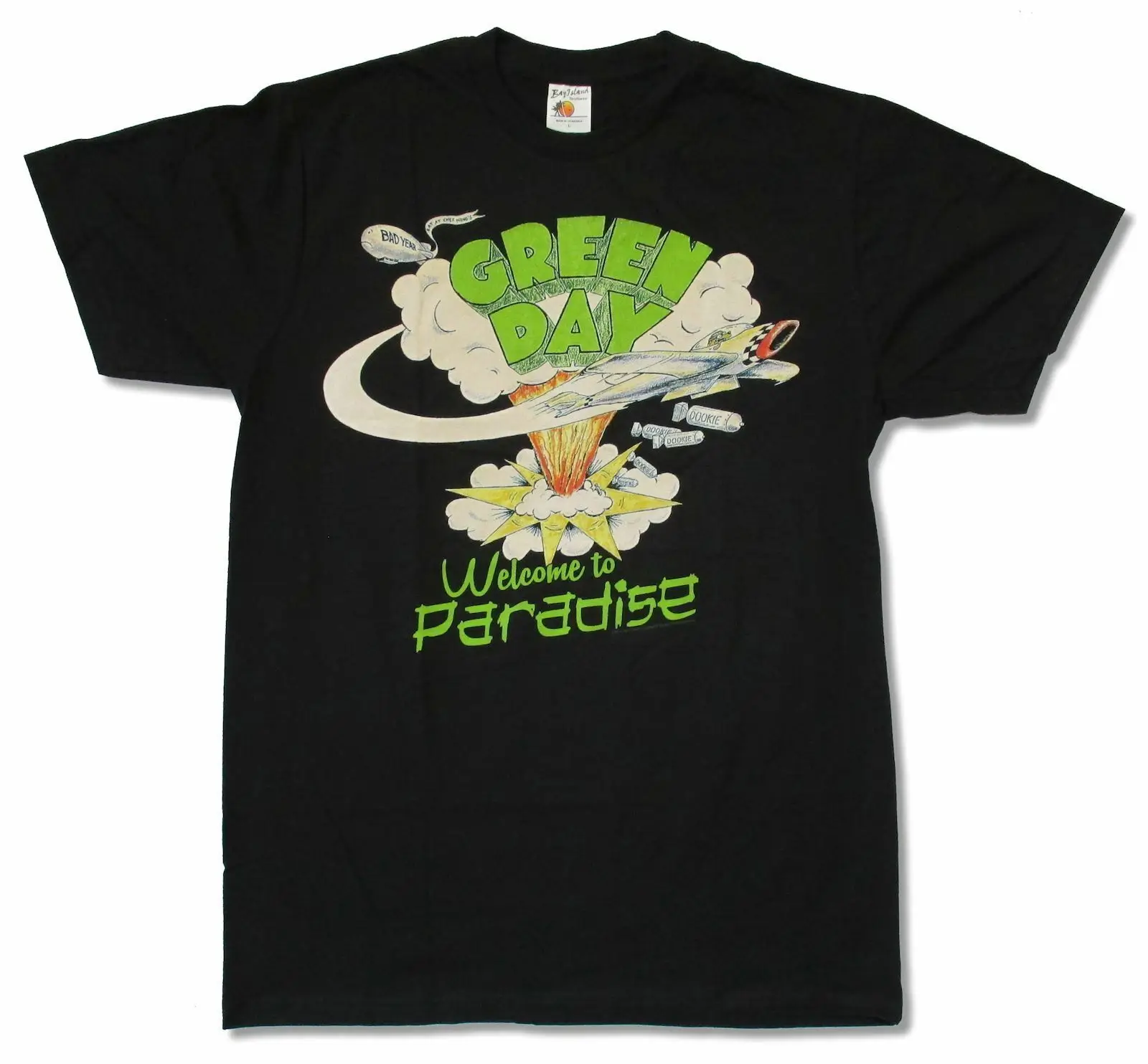Зеленый День рай черная футболка новый официальный Мерч группы добро пожаловать