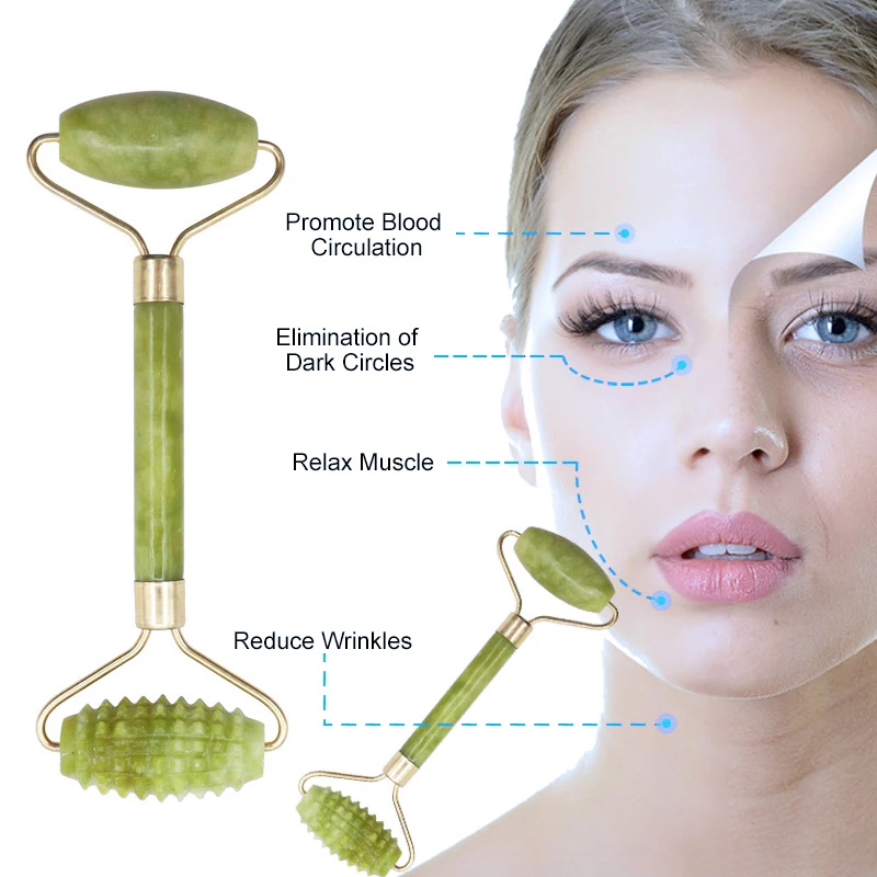 2 шт. Нефритовый роликовый массажный Набор для лица | Красота и здоровье