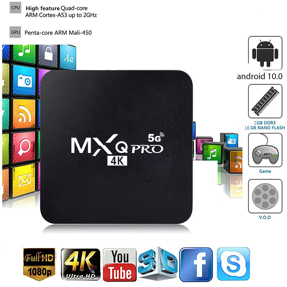 

4K Android TV Box Ultra HD Media Player WIFI Smart Streamer Quad Core 1+8G/2+16G 1920 X 1080 3D TV Box Home Office Movie