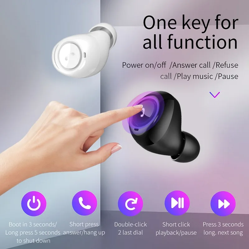 Bluetooth наушники мини TWS беспроводные Hifi Стерео гарнитуры Мобильный телефон для ПК