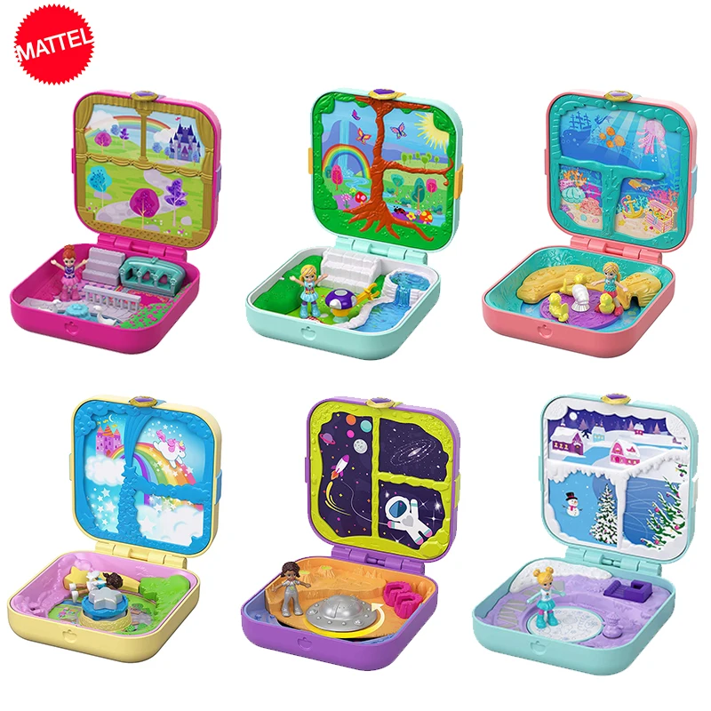 Polly Pocket скрытый мир, мини-сцена, 11 стилей, для девочек, для дома, оригинальные игрушки для детей, маленькая Русалочка, детская игрушка, матрешка
