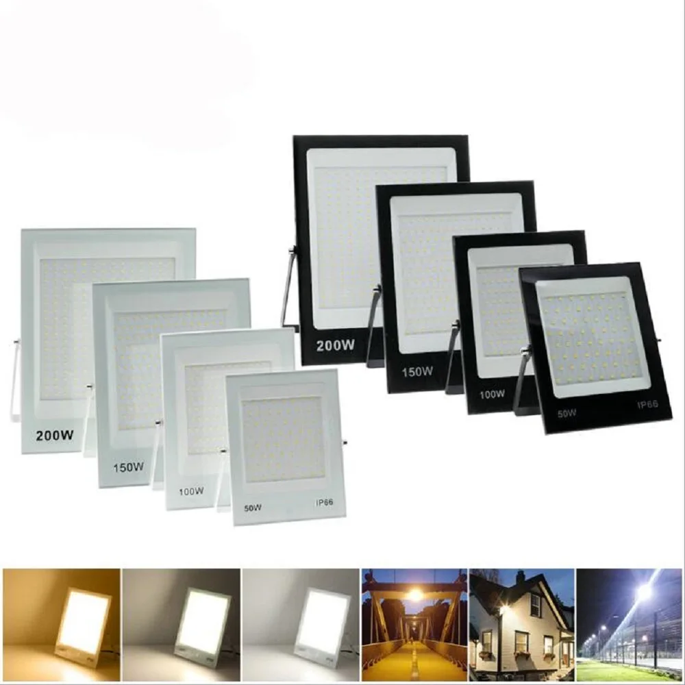

LED Floodlight 220V High Brightness Thinnest Spotlight 50W 100W 150W 200W Outdoor Garden Waterproof Wall Lamps