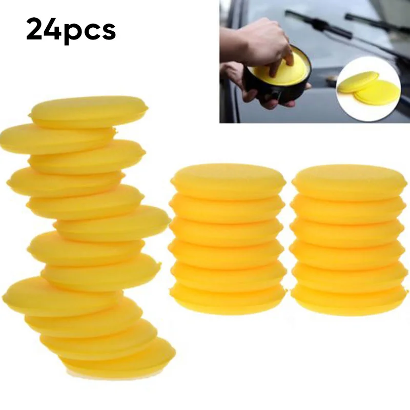 

24 Pcs/Set Car Polishing Waxing Sponge Wax Purifying Vehicle Foam Clean Pad Tool