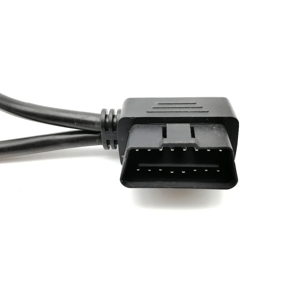 OBD2 16 Pin штекер двойной Женский Удлинительный кабель, OBD Y КАБЕЛЬ, адаптер OBD твердость провода для VW, AU-DI