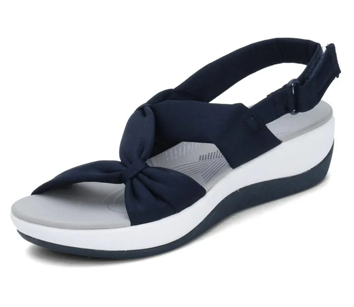 

Women Sandals 2021 Summer Closed Toe Roman Sandals Women Bow Platform Wedges Sandals Women Velcro Comfortable Sandalias