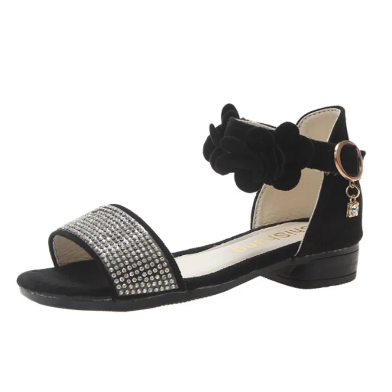 Fashion Girls Sandals Summer Shoes Rhinestone Bling Kids For Little Children Princess Size 27-37 | Детская одежда и обувь