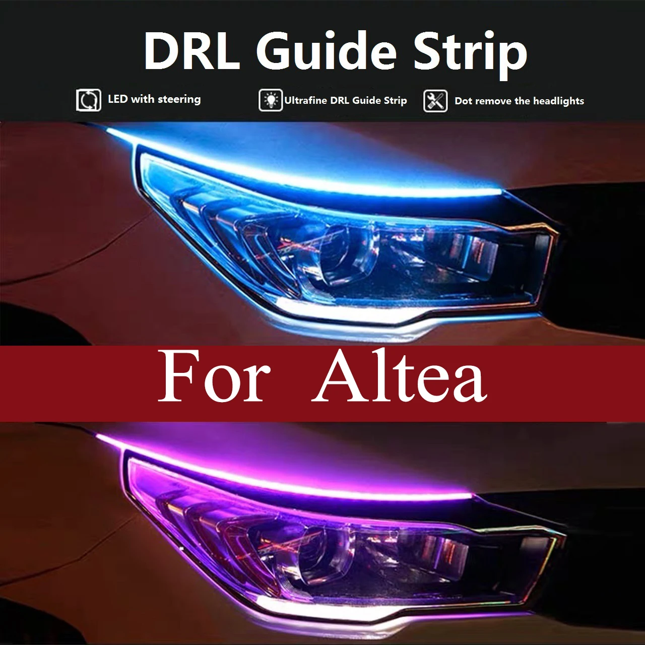 

2pcs Car LED Daytime Running Light Soft Strip Signal Lamp for Altea Arosa Ibiza 6L Leon 1M Cordoba MK2 Toledo 5P â€‹Accessories