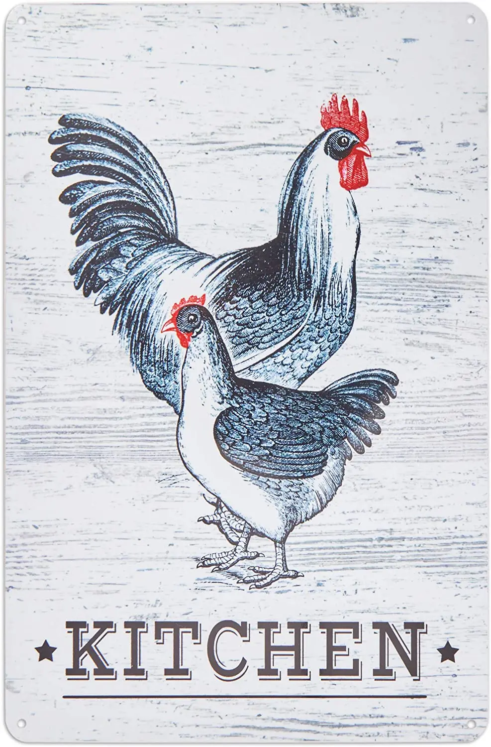 

Farmlyn Creek Metal Chicken Sign for Kitchen and Home Decor (7.8 x 11.8 Inches)