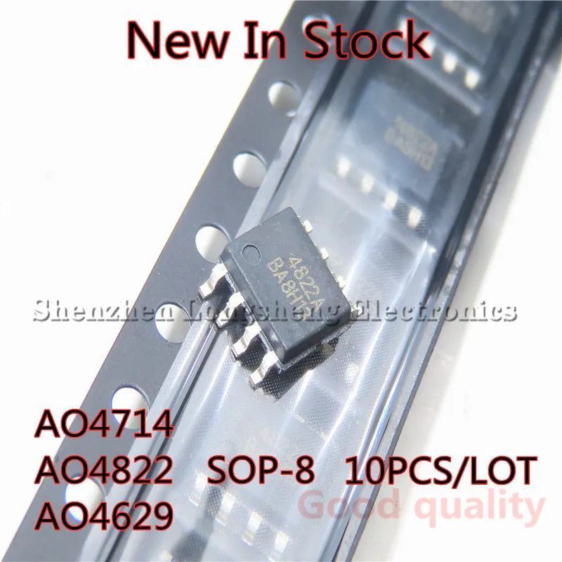 10PCS/LOT NEW AO4714 4714 AO4822 4822 AO4629 4629 SOP8 SOP-8 SMD MOS/FET In Stock | Электронные компоненты и