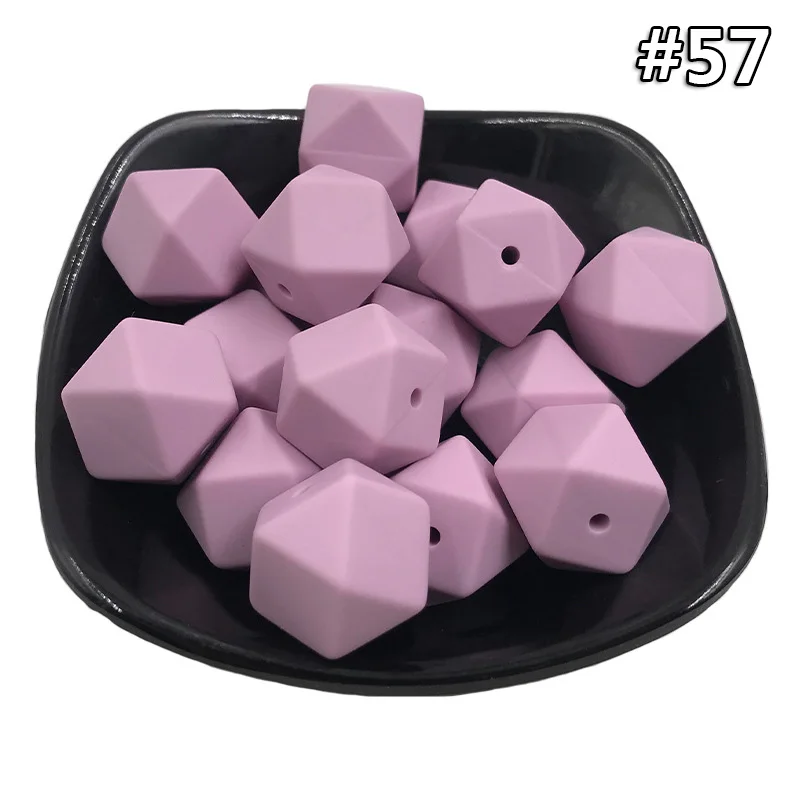 Silicone teether 57 10 шт. DIY 14 мм детский силиконовый Прорезыватель для зубов пищевой пустышки цепи шестигранные бусины аксессуары Детские Прорезыватели пустышки цепи игрушки - Цвет: Silicone teether 57