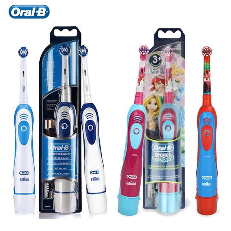 Oral B Electric Toothbrush for Kids Adult Oral Health Battery Powered Rotation Type Brushes Waterproof With Gift Head Travel Box