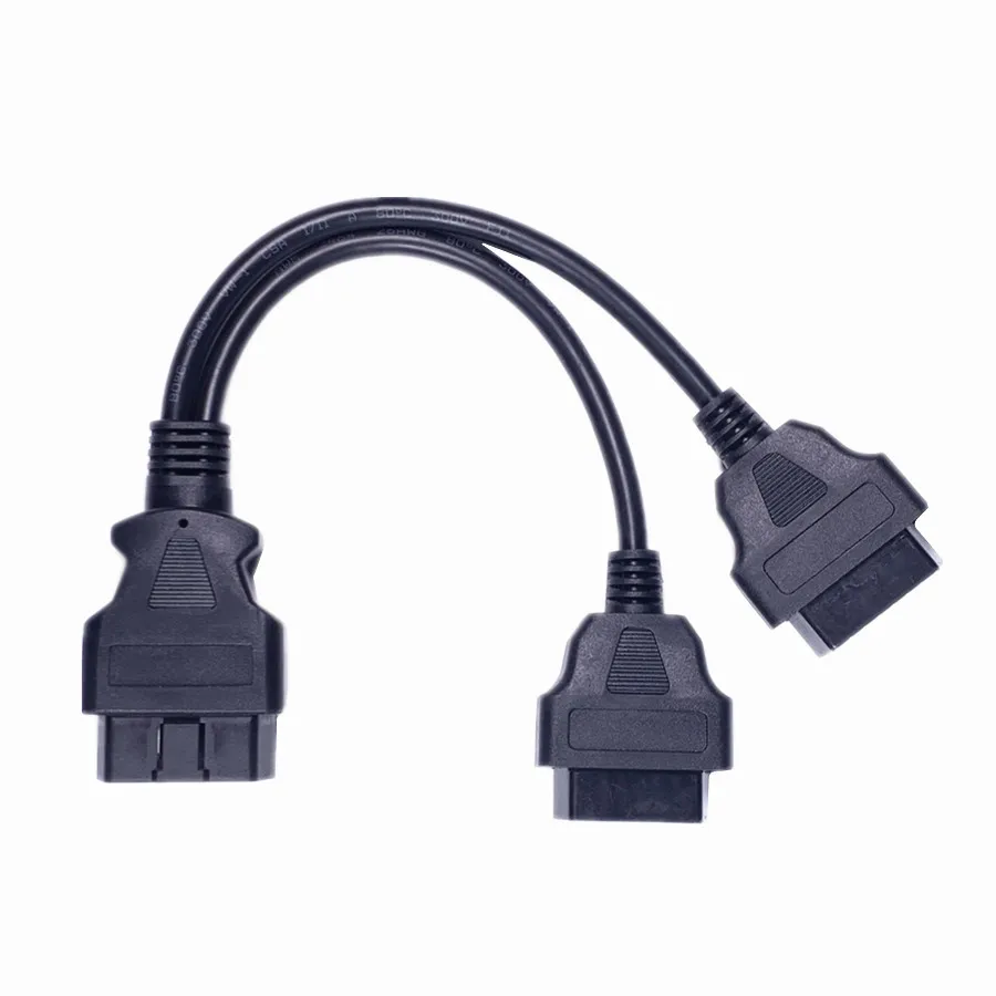 Новый хит продаж OBD 2 II Штекерный к двойному гнезду 16 контактный y разветвитель