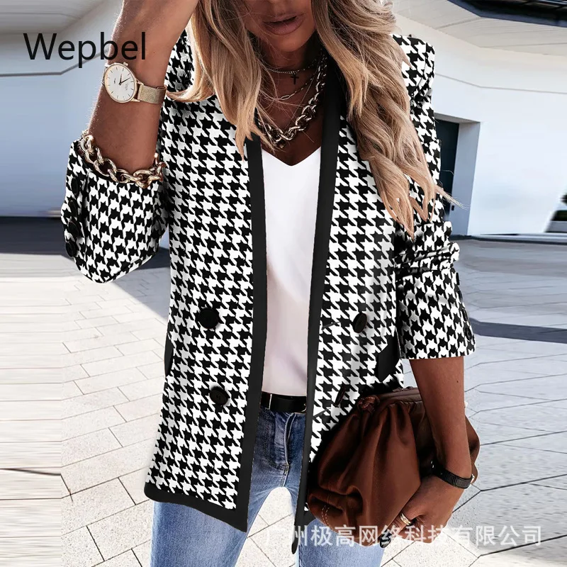 

Куртка Wepbel Женская с длинным рукавом, Свободный кардиган из твида, свободный классический пиджак, модная повседневная верхняя одежда