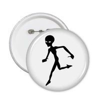 universe and alien running alien round pins badge button clothing decoration gift 5pcs