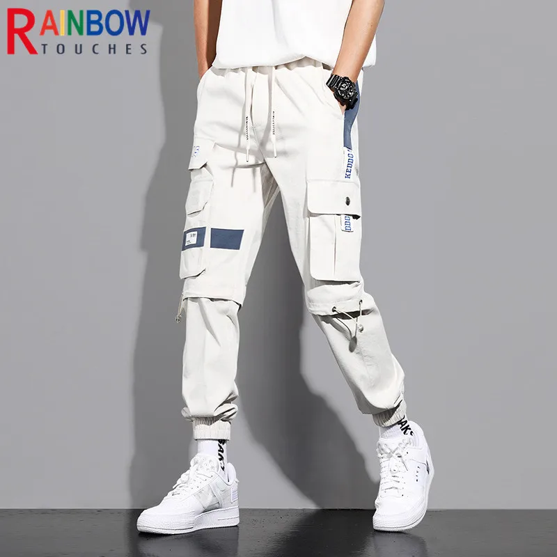 

Модные брендовые мужские брюки-карго Rainbowtouches, повседневные брюки с галстуком, комбинезоны в уличном спортивном стиле для мальчиков, превос...