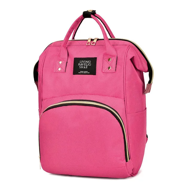 Pink Новинка, модная сумка для мумии, для подгузников, в полоску, большая вместительность, рюкзак для мамы, женский, для путешествий, шоппинга, для кормления, для хранения подгузников, сумка-Органайзер - Цвет: Pink