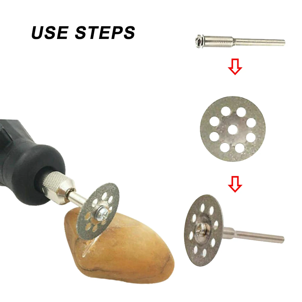 

10 шт. алмазные отрезные диски двухсторонний отрезной набор для вращающегося инструмента Dremel с соединительным хвостовиком 20/22/25/30 мм 2