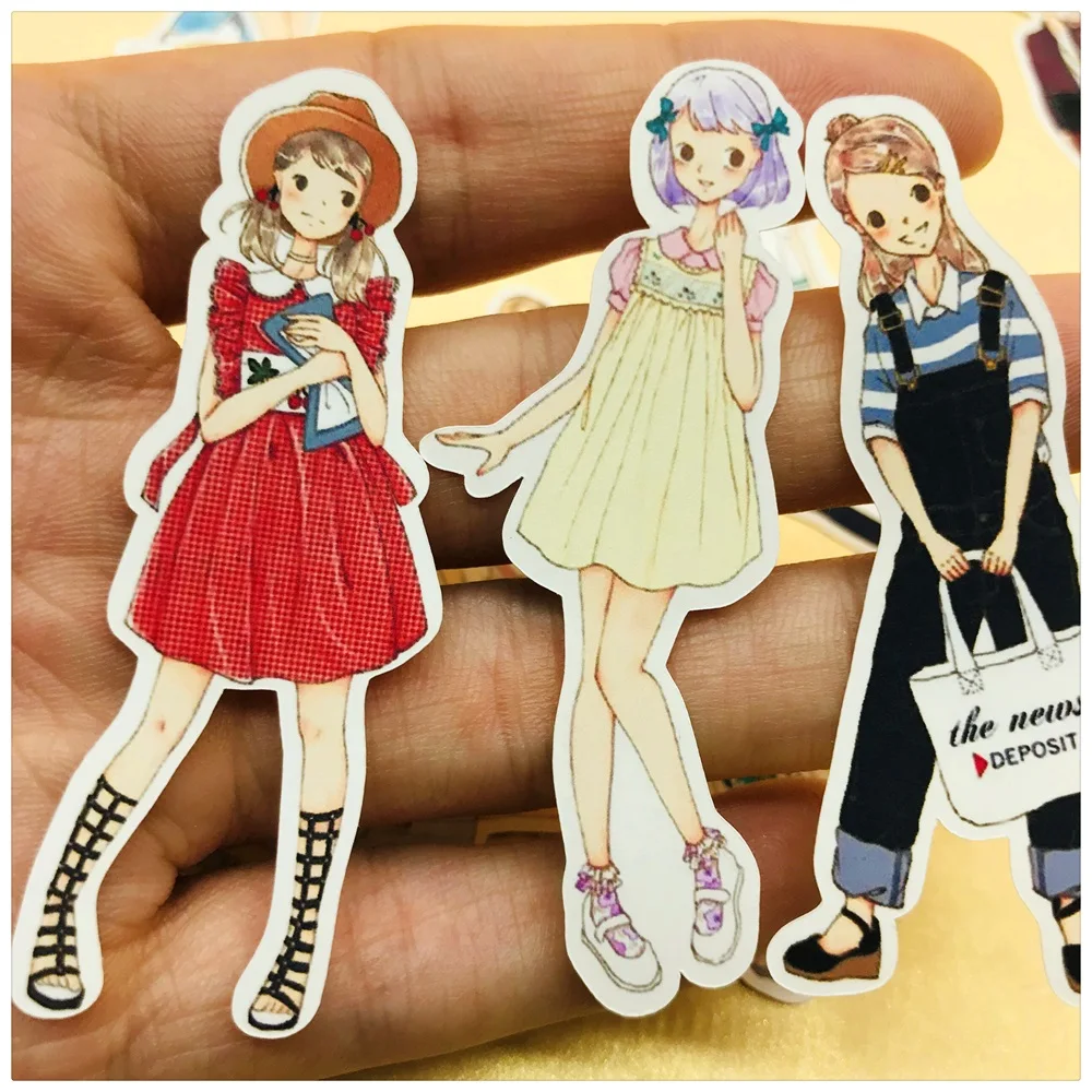 

28Pcs/Set Hand Draw Girls Students Sticker DIY Craft Scrapbooking Album Junk Journal Planner Decorative Stickers